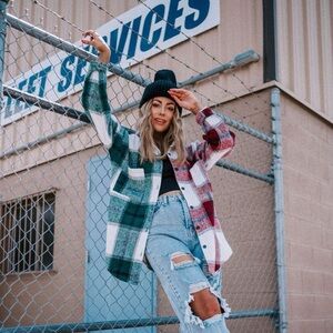 Dressed in LALA Indie Half & Half Grunge Jacket Small